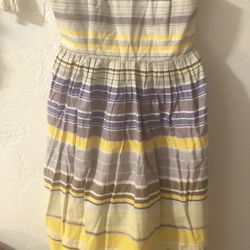 Anthropologie Blue & Yellow Striped "Paraiso Dress"