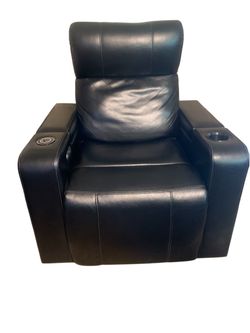 Black Leather Power Recliner Chair