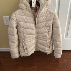 Ladies Red Marine Cream Medium  Winter Jacket 
