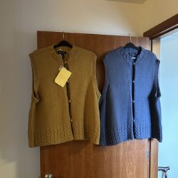  Denim & Co. ; Set Of Two Button Up Sweater Vest 3XL