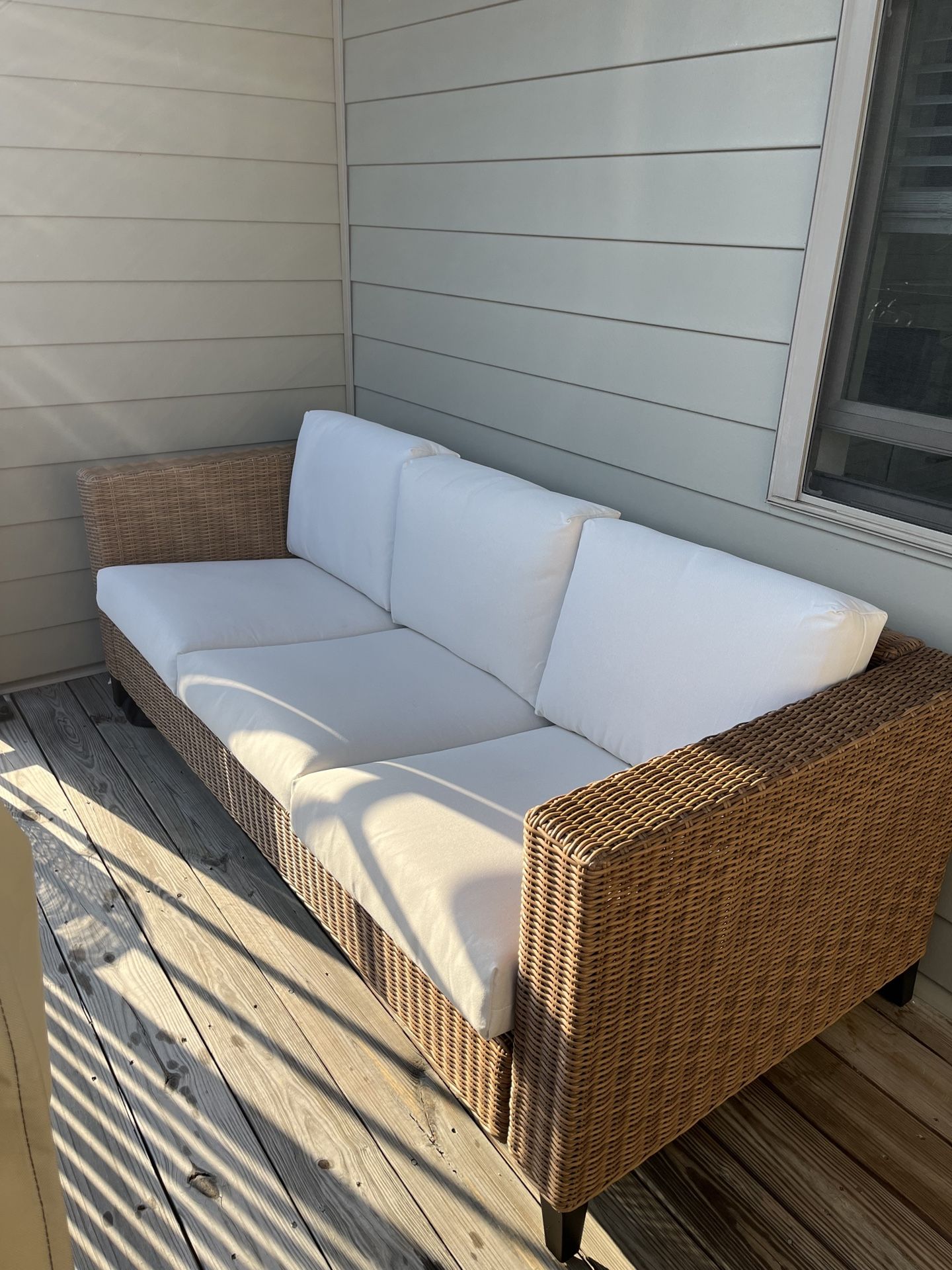 BRAND NEW!!! JUST IN TIME FOR SUMMER! DO NOT MISS THIS! Brookfield Steel Wicker Patio Sofa - Light Brown - Threshold