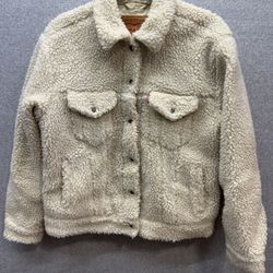 Women's Levi's Great Minds Ecru Cream Jacket Size M