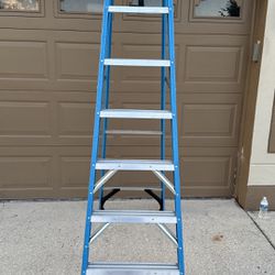 Werner 8’ Feet Height Tall Fiberglass Step A Frame Ladder Type I 250 lb. Capacity Shop Home Work Job Site Garage Tool