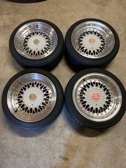 ESM 002R 15" Wheels & Worn Tires