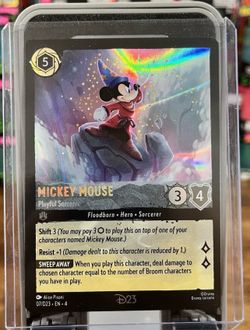 2024 Lorcana D23 Exclusive Mickey Mouse Playful Sorcerer Promo TCG Disney