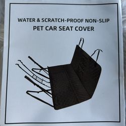 Large Pet Car Seat Cover- Water & Scratch Proof. Non-slip