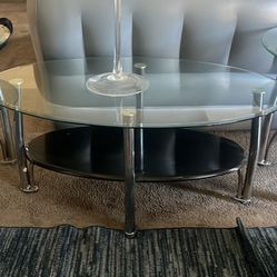 Glass coffee table, and end tables