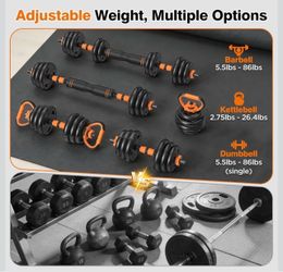 Free Weight Set Adjustable Dumbbell Set with Connector for Home Gym($70)