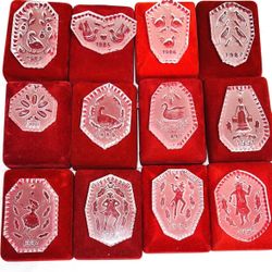 WATERFORD CRYSTAL  [1st Edition] TWELVE DAYS CHRISTMAS ORNAMENTS *COMPLETE SET OF 12* In Boxes