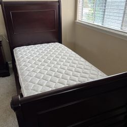 Bedroom Set: Twin Size Bed, Nightstand, Mattress