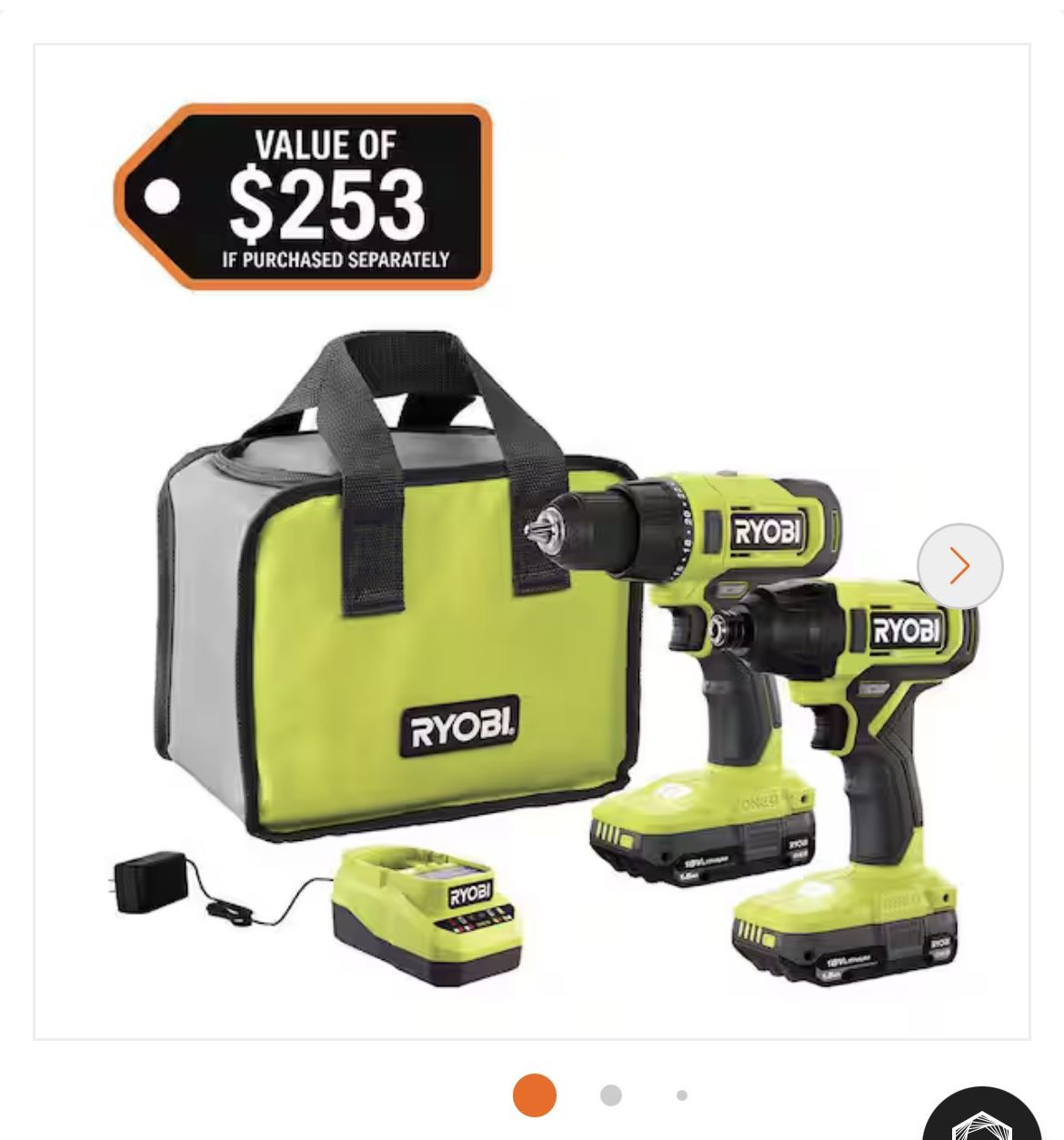 Ryobi 18V Drill + Impact Combo Kit