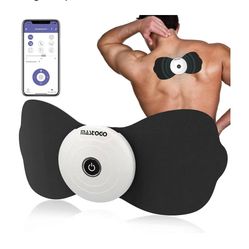 Wireless TENS & EMS Unit Back Pain Relief Massager - APP Controlled Bluetooth EMS Muscle Stimulator Machine for Back Shoulder Leg Neck Pain Relief (Bl