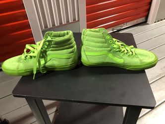 Lime Green High Top Vans, unisex men’s 5.5 or women’s 7