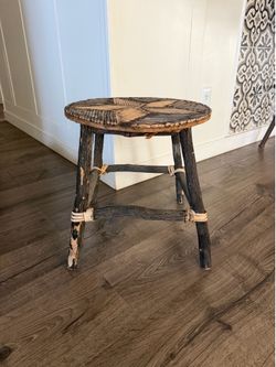 Natural wood stool