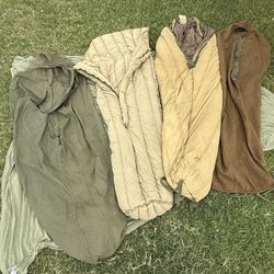 WWII US Army Military Arctic & Mountain Sleeping Bag System 4 pc Set Dated 1944