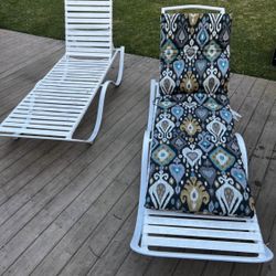 2 Adjustable Chaise Lounges with Aluminum Frames