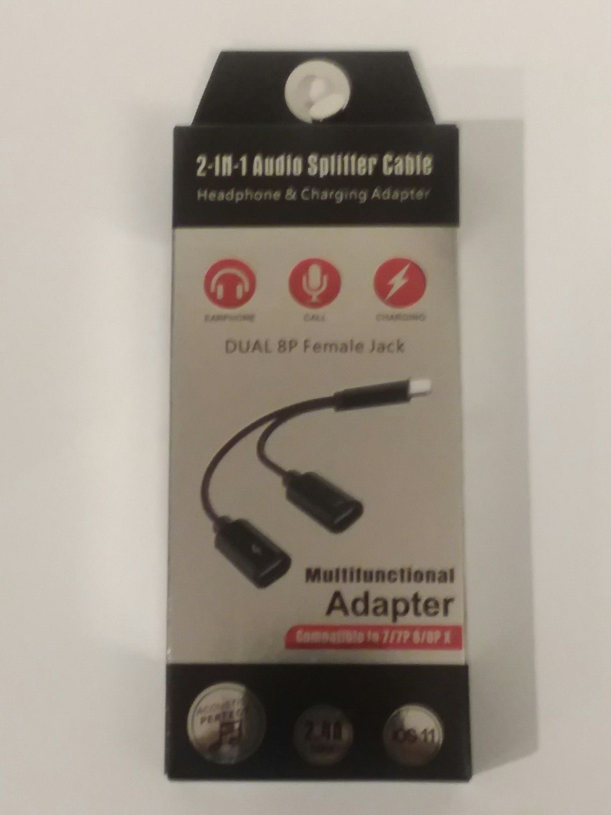 2 and 1 splitter for iPhone 7,8,9