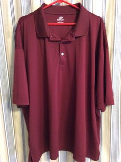 MEN’S Size 4XL Top Flite Polo shirt USED, maroon color, 100% polyester, meet at Huddle house/exxon at 2426 E Lamar Alexander parkway Maryville