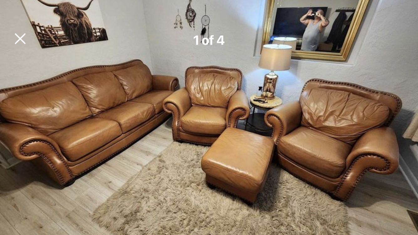 Leather, 4 Piece, EC, Top quality, Ghent, Deb, Living Room $850!!!