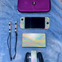 Nintendo Switch OLED + Pikmin 4 + Accessories – Mint Condition