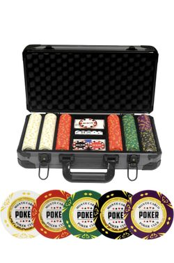 300 Poker Chips Set (14 Gram Clay) with Aluminum Case