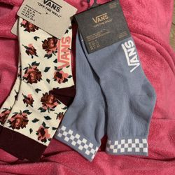 2 Pairs Teen / Woman Half Crew Socks 6.5-10 Nwt