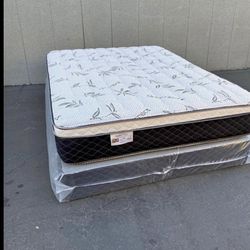 BRAND NEW PILLOW TOP MATTRESSES ✅ COLCHONES NUEVOS PILLOW TOP 💯‼️   QUEEN SIZE $150 ❌ $210 With Box Spring   FULL SIZE $140❌ $200 With Box Spring💥  