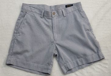 Polo Ralph Lauren Classic Fit 6" Shorts Mens Size 31  Blue White Pinstripe