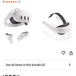 Meta quest 3 w elite strap extended battery & 512 gb