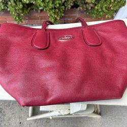 Coach Large Tote Red Leather Purse