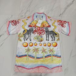 Casablanca Button Sleeve Shirt Silk Fabric Any Colors 