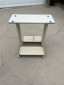 Vintage Metal Computer Desk on rollers typewriter AV