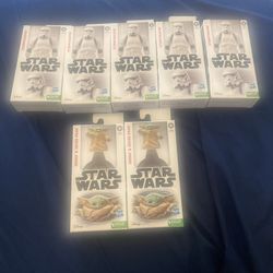 Star Wars 5 6” Value Storm Trooper Action Figure 2 Grogu Hover Pram 7pc LOT !!
