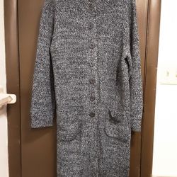 Navy Sky Blue Marled Sweater Jacket