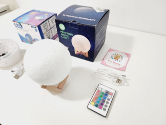 3D Printing Moon Light & LED Kid's Night Light - 4 Modes