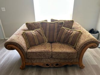 Brown loveseat sofa