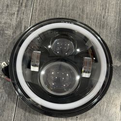 Harley Davidson 5 3/4" LED Black Halo DRL Headlight Daymaker Dyna Sportster Bob