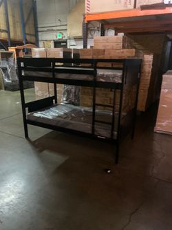 Twin over twin bunk bed. Available in espresso, white, & grey. Assembly required.  Assembly not included.  Tax included.  Free local delivery. 

Bunk 