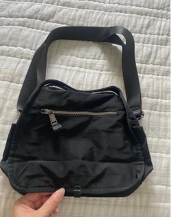Black Nylon Crossbody Shoulder Bag