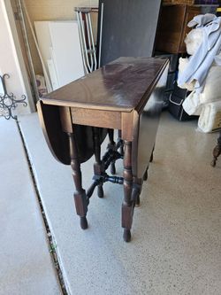 Antique Wood Drop-Leaf Table