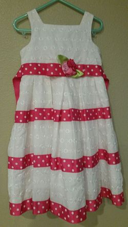Beautiful Girls white pink polka dot dress sz 4