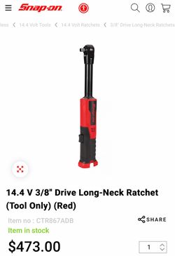 Snap-On BrushLess Long Neck Ratchet