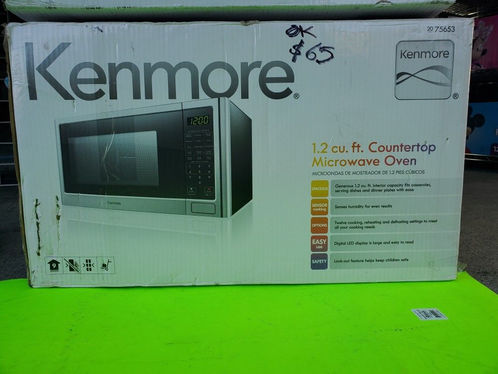 Microwave oven 1.2 cu ft.new only open box .firme price