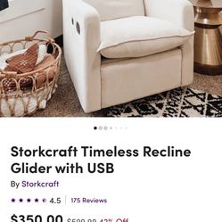 Rocking Chair Glider Recline With USB - Storkcraft