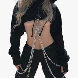 New 🏷
Sexy punk crop hoodie with chain
Size: L
Stretchy