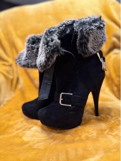 Fur Trim Ankle Bootie