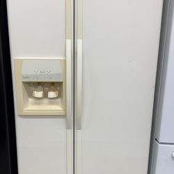 Bisque Whirlpool Side By Side Refrigerator