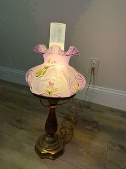 Older purple Fenton art glass lamp