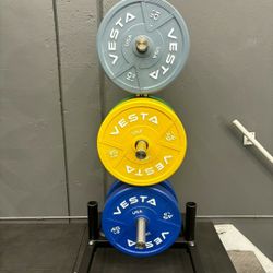 NEW Bumper Plates, Rubber Olympic Weights, Home Gym Weight Set, Folding Squat Rack, Adjustable FID Bench Press, Stall Mats, Rubber Flooring 