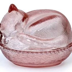 The Indiana Glass Co. 'Confections' Kitten Candy Dish in light pink